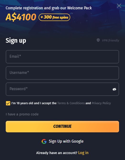 sign-up process