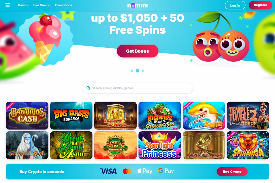 Nomini Casino main page